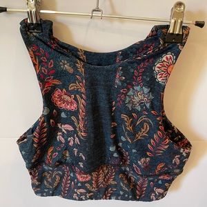 Free Range Sports Bra in Festival Denim by Yoga Democracy- Size Medium